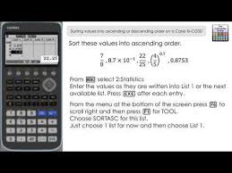 Sort A List Of Values Into Ascending Or Descending Order On A Casio Fx Cg50the Calculator Guide Calculator Graphing Calculator Calculus