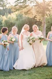Beautiful Dusty Blue Floor Length Bridesmaids Dresses For A Graylyn Estate Wedding In Winston Salem North Carol Bridesmaid Dresses Wedding Inspiration Wedding