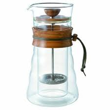 Hario Coffee Press Double Wall Glass Olive Wood French Press Coffee Press Coffee Lover Coffee Lover Gifts