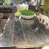 Complete your dining space with this elegance and modern product, construct with pine veneer table top and black finish metal table leg. 1