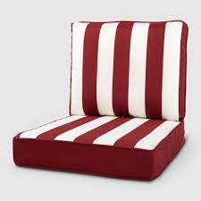 Rolston 2pc Outdoor Replacement Chair Cushion Set Red White Stripe Haven Way In 2021 Replacement Chair Cushions Red And White Stripes Chair Cushions
