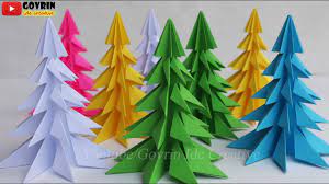 Biasanya pohon natal menggunakan pohon yang hijau sepanjang tahun, tetapi di indonesia yang tropis kita. Paper Christmas Tree Ide Kreatif Membuat Pohon Natal Dari Kertas Hiasan Pohon Natal Youtube