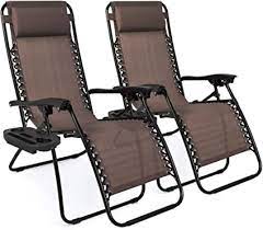 Enjoy the altmira chair bare or dressed with a thin cushion for added support and softness. Amazon Com Best Choice Products Set Of 2 Adjustable Steel Mesh Zero Gravity Lounge Chair Recliners W Pillows And Cup Holder Trays Brown Garden Outdoor