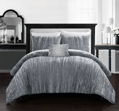 Duvet covers and bedding sets. Merieta 4 Piece Comforter Set Crinkle Crushed Velvet Bedding Decorative Pillow Shams Included Grey King From Opensky Accuweather Shop