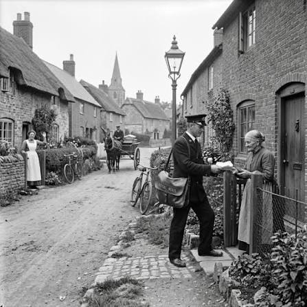 Postman During British India Era, 1902 * A 1902 stereo photo of a postman delivering mail to a British officer during the British India era. Not sure of the exact location