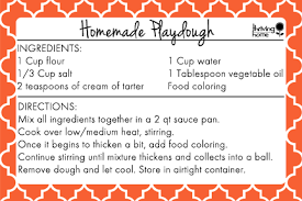 Easy Homemade Playdough Recipe Free Printable Recipe Homemade Playdough Recipe Easy Homemade Playdough Recipe Homemade Playdough