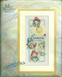 The pattern is worked in whole cross stitch, long stitch, french knots and backstitch using 26 shades of stranded cottons and metallic gold floss. Lanarte Birth Sampler Kit By Maria Van Scharrenburg Ebay