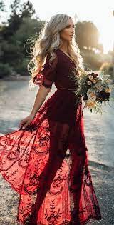 A Boho Wedding Dress In Wine Red Is Available At 79 From Pasaboho This Dress Exhibit Brilliant Design With Beautif Beauty Dress Fashion Beautiful Dresses