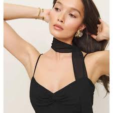 Reformation Womens Iryna Mini Dress Black Lightweight LBD Vegas Party Sz 2  NWT