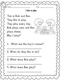 Free printable reading comprehension worksheets for grade 1 to grade 5. Kindergarten Reception Year 1 Reading Comprehension Based On Rwi Set 1 And 2 In 2021 Reading Comprehension Comprehension Tricky Words