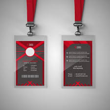 Modern Red Id Card Template In 2020 Id Card Template Red Business Cards Metal Business Cards