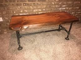 Our free plans to build this simple industrial pipe coffee table will be a beautiful addition to any living room! Industrial Pipe And Wood Coffee Table Live Edge Rustic Vintage Honey Pine Farmhouse Goals
