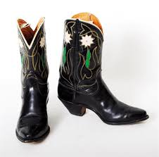 Black And White Cowboy Boots Womens Vintage Black Justin Boots Vintage Cowboy Boots Boots Cowboy Boots Women