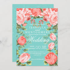I've compiled a collection of invitations, bridesmaids dresses, wedding gowns i feel fit the theme, shoes, table décor, etc etc for your ease and pleasure. Teal And Coral Wedding Invitations 100 Satisfaction Guaranteed Zazzle