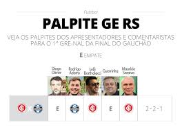 O palpite ge versão futebol internacional chegou à 10ª edição. Palpites Ge Rs Quem Vence O Primeiro Gre Nal Da Final Do Gauchao Central Do Torcedor Ge