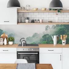 Kuchenruckwand Dschungel Im Nebel Kuchenruckwandfolie In 2020 Kuchenruckwand Schrank Kuche Kuchenwand