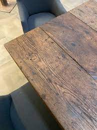 This beautiful distressed oak solid wood pedestal table from international concepts is perfect for seating 4 people. Reclaimed Oak Dining Table The Main Company