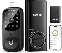 Smart Lock with Camera WiFi Doorbell Fingerprint Keyless Entry