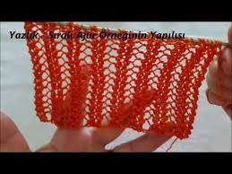 Ajurlu Orgu Modeli Yazlik Sirali Ajur Orgu Modeli Bu Modeli Atki Bluz Sal Yelek Icin Kullanabilirsiniz Orgu Desenleri Baby Knitting Patterns Tig Desenleri