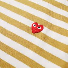 Comme Des Garcons Play Little Red Heart Long Sleeve Stripe Tee Striped Long Sleeve Tee Striped Tee Little Red
