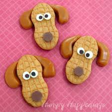 Open each of your tubes of writing icing and squeeze out a small amount of each onto a napkin or plate. Peanut Butter Puppies Nutter Butter Cookie Snacks