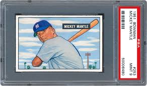 Over 70% new & buy it now; 1951 Bowman Mickey Mantle Psa Cardfacts