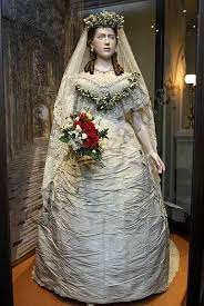 A white wedding dress which, when she wore it to marry prince albert, no one really liked, by the way. Alexandra Of Denmark 1863 Wedding Gown Royal Wedding Gowns Victoria Wedding Dress Queen Victoria Wedding Dress