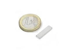 Neodymium NdFeB block magnet 20x6x2 mm, N42, nickel