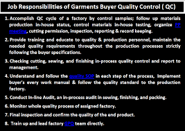 job responsibilities of garments buyer qc ordnur