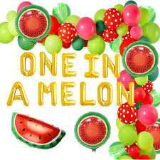 Add to favorites watermelon one is sweet please take a treat sign, pink watermelon birthday table sign, melon party sign watermelon birthday decoration 0118. One In A Melon Party Decorations Watermelon 1st Birthday Party Supplies One In A Melon Balloon Garland Arch Kit 91 Pack Walmart Com Walmart Com