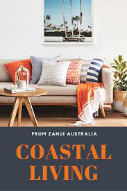 Fill your cart with color today! Living Room My Sydney Dream Home Sydney Moving Guide California Dreaming Coastal Beach S Coastal Living Rooms Orange Accents Living Room Coastal Bedrooms