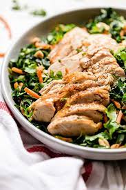 Grilled Chicken Kale Salad With Peanut Vinaigrette Recipe Chicken Kale Kale Chicken Salad Grilled Chicken Recipes