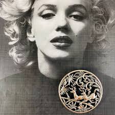 Vintage Sarah Coventry woodland deer circular brooch silver-tone Brooch