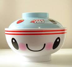 Happy Noodle Bowl With Lid Kawaii Cute Mug Cup Noodle Bowls Kawaii Bowl