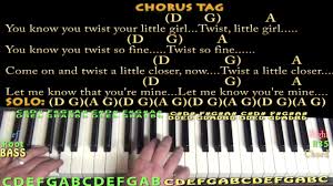 Twist and Shout (The Beatles) Piano Chord Chart with Chords/Lyrics ...
