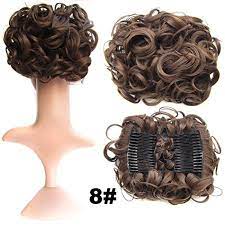 Swacc Short Messy Curly Dish Hair Bun Extension Easy Stretch Hair Combs Clip In Ponytail Extension Scrunch Clip In Ponytail Extensions Bun Hairstyles Fake Hair
