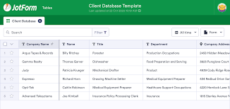 My crm, summary, contact list and deals. Client Database Template Jotform Tables
