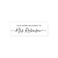 This Book Belongs To Handwritten Script Name Self Inking Stamp Zazzle Com Self Inking Stamps Book Stamp Custom Stamps