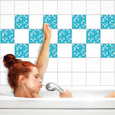 Das badezimmer entspricht jetzt wieder den heutigen ansprüchen. Fliesenaufkleber Mosaik Blau Kuche Bad Bei Printyourhome