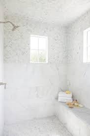 The project in that article was a simple stall shower with a curb. Mixed Marble Tiles In Walk In Shower Transitional Bathroom