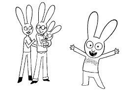 Download or print this amazing coloring page: Coloring Page Simon Rabbit Simon And His Family 1