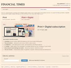 Financial Times Print And Digital Subscription Landing Page Financial Times Global Economy Landing Page