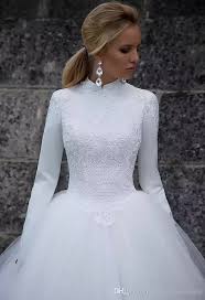 Long Sleeve High Neck Wedding Dress Tznius Modest Wedding Dress Long Sleeve High Neck Wedding Dress Wedding Dresses Satin