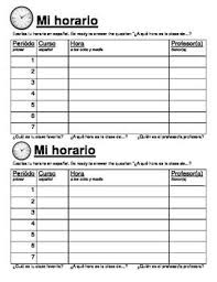 Spanish Time Spanish Class Schedule And Speaking Activity How To Speak Spanish Spanish Teaching Resources Middle School Spanish Activities