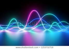 3d Render Neon Light Laser Show Impulse Chart