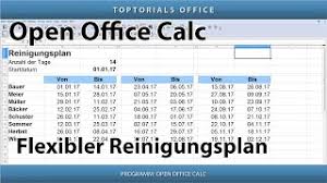 Putzplan für verschiedene räume mit tody erstellen. Flexiblen Reinigungsplan Putzplan Erstellen Openoffice Calc Youtube