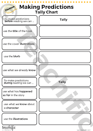 tally charts making predictions fiction teachific