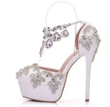 Crystal Rhinestone Sandals Pumps Rhinestone High Heels Wedge Wedding Shoes Low Heel Wedding Sandals