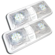 Leisure Led 4 Pack Rv Led Ceiling Double Dome Light Fixture With On Off Switch Interior Lighting For Car Rv Trailer Camper Boat Dc 12v Natural White 4000 4500k 48x2835smd Automotive Rv Parts Accessories