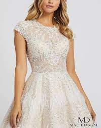 Discover why mac duggal designs are the dream dresses of so many girls. Mac Duggal 11132d Long A Line Lace Feather High Neck Ballgown Wedding Glass Slipper Formals